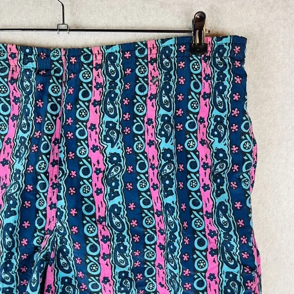 Winners Men Sz Large Vintage Swim‎ Trunks Lined Pockets Blue Abstract